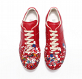 Maison Margiela Pollock Men's Paint-splatter Leather & Suede Low-top Sneakers 