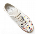Maison Margiela Pollock Men's Paint-splatter Leather & Suede Low-top Sneakers 