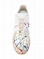 Maison Margiela Pollock Men's Paint-splatter Leather & Suede Low-top Sneakers 