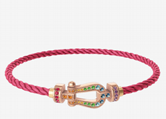 Fred Force 10 bracelet 18k pink gold and colored stones Fred diamond bracelet