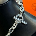 Hermes Sterling Silver Chaine d'Ancre Medium Link Toggle Necklace