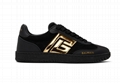 BALMAIN Black Swan Sneakers Low-top suede buffed leather patent leather sneakers