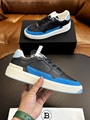 BALMAIN Black Swan Sneakers Low-top suede buffed leather patent leather sneakers