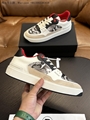 BALMAIN Black Swan Sneakers Low-top suede buffed leather patent leather sneakers