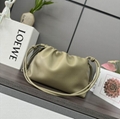 LOEWE Mellow Nappa Medium Donut Chain Flamenco Knot Clutch Dark Khaki 