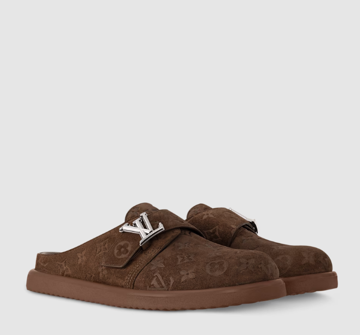                   asy Mule     mbossed suede calf leather mule sandals 4