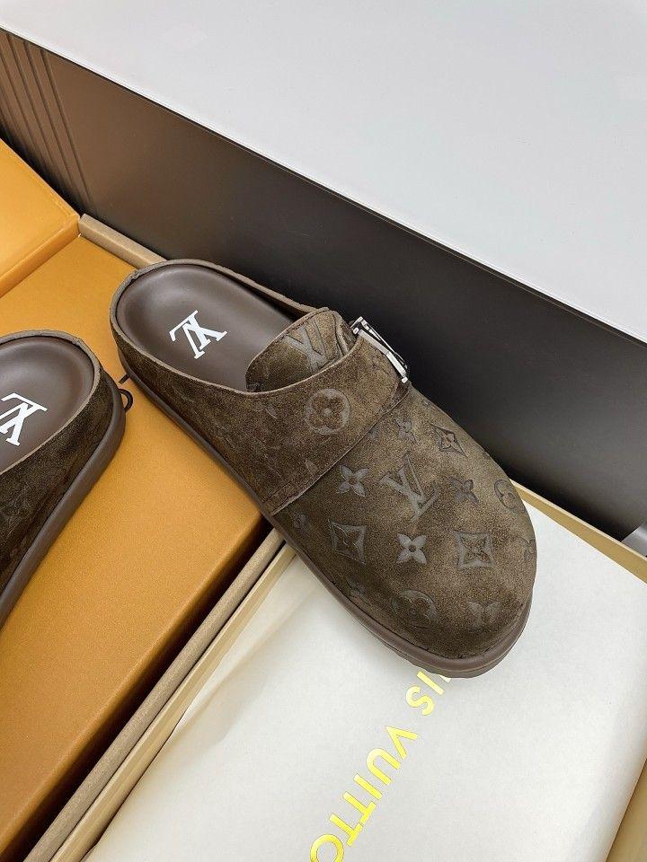                   asy Mule     mbossed suede calf leather mule sandals 8