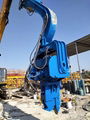 How does the high-efficiency hydraulic vibration piling hammer work?