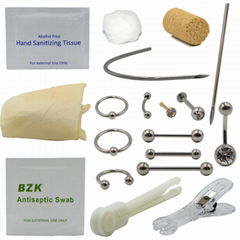 Disposable Body Piercing Kit Medical Sterile Piercing Pack For Ear Nose Nipple 