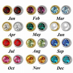 Professional Universal Ear Piercing Gun Gold Silver Color Birthstone Earrings