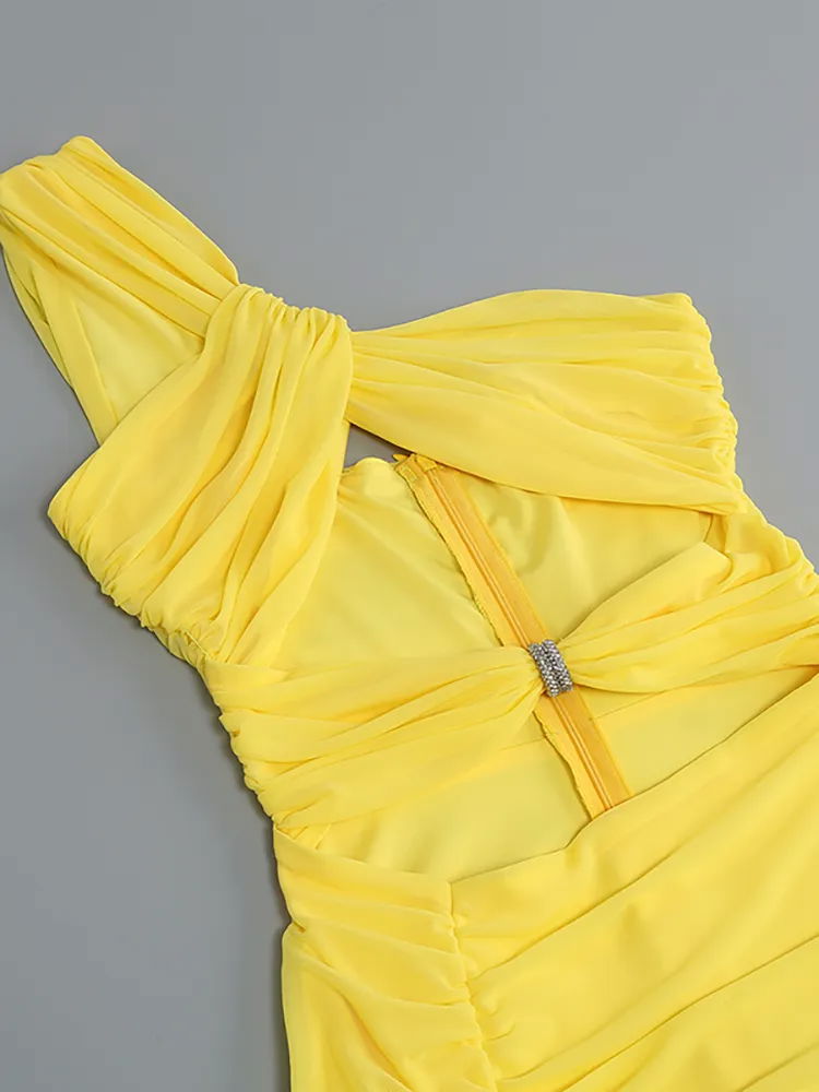 Women's Fashion Bandage Dress Strapless Sleeveless Hollow Out High Split dress 5