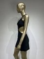 Women Summer Fashion Sexy Backless Pearl Crystal Black Diamonds Bandage Dress 