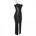 Elegant Bandage Dress Women Sexy Draw String Spaghetti Strap Bodycon Clothing  3