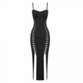 Elegant Bandage Dress Women Sexy Draw String Spaghetti Strap Bodycon Clothing  5