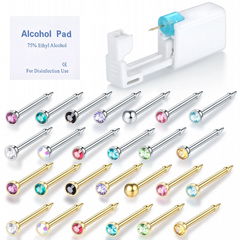 1Set Disposable Sterile Nose Studs Piercing Gun Ear Piercing Unit Cartilage 