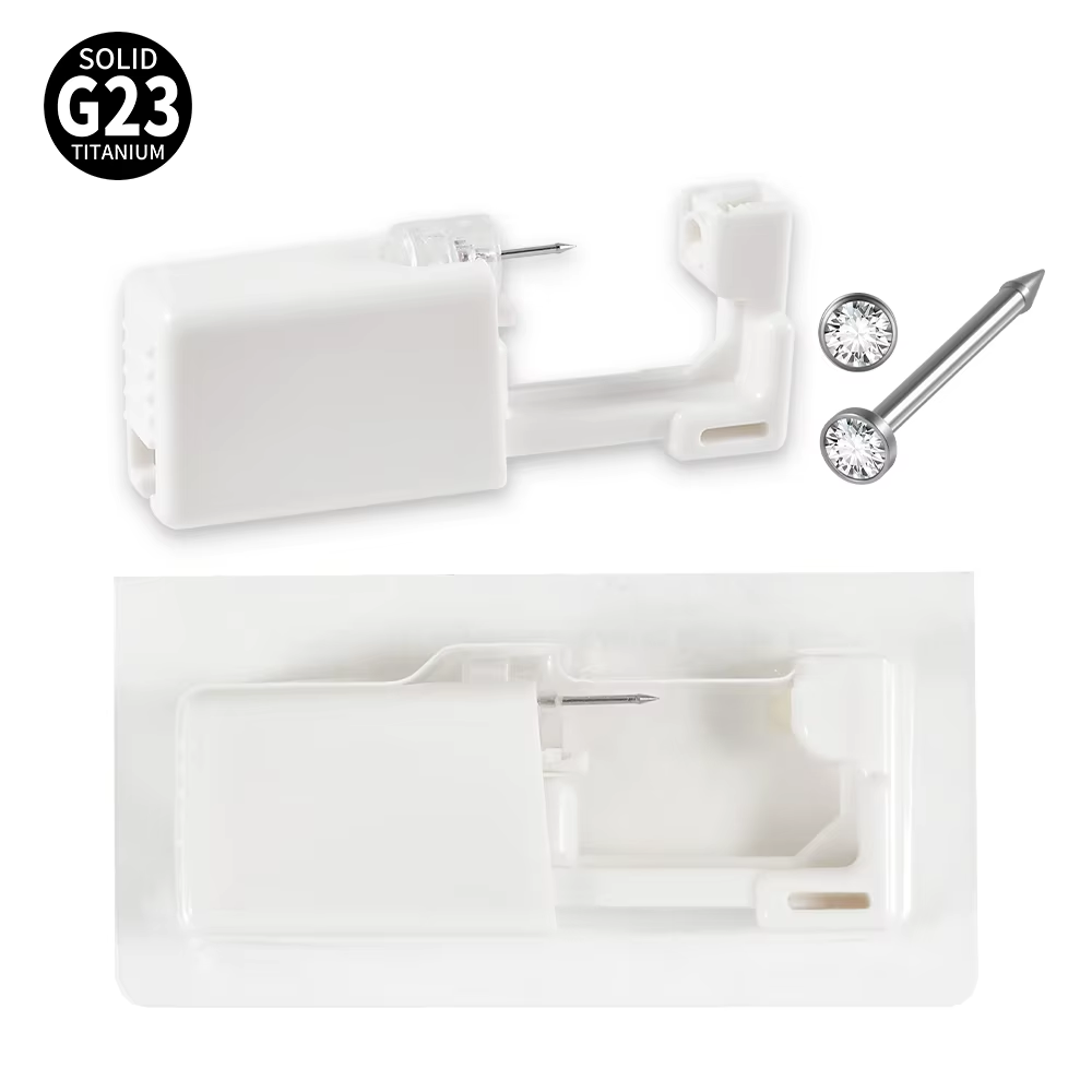 G23 Titanium Disposable Safe Nose Piercing Unit Tool 316L Surgical Steel 1