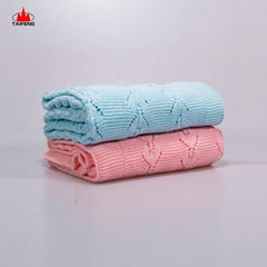 New design baby knitted blanket solid color baby shawl