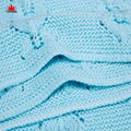 New design baby knitted blanket solid color baby shawl 5