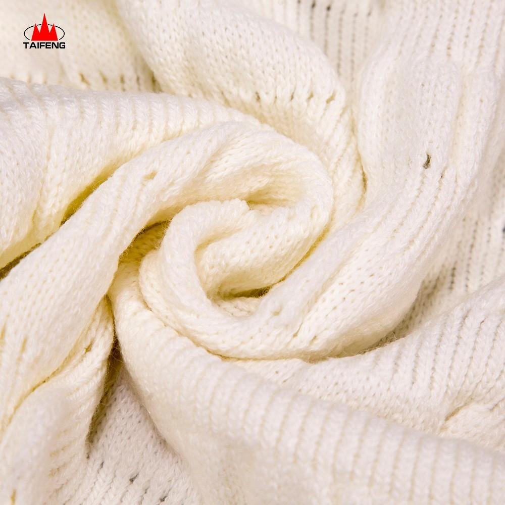 Super soft striped pattern organic baby knit shawl bed blanket  5