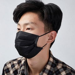 Non-Sterile 3 Ply Black Earloop Type Disposable Medical Face Mask 