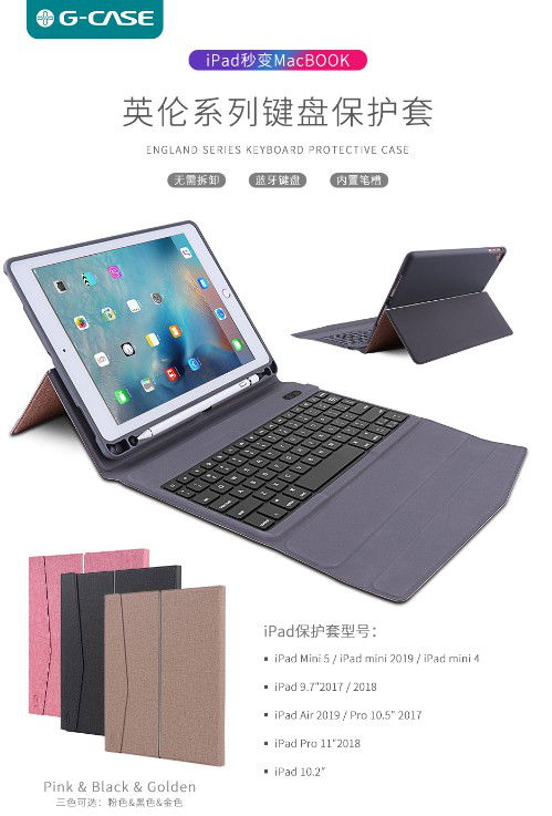 Wholesale England Series Bluetooth Keyboard Protective Case Mac Book for iPad/iP