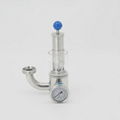 Sanitary SS304 Exhaust Valve With Pressure Gauge Air Release Valve