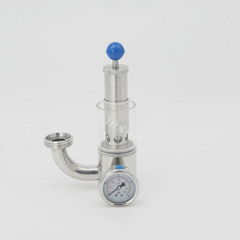 Sanitary SS304 Exhaust Valve With Pressure Gauge Air Release Valve