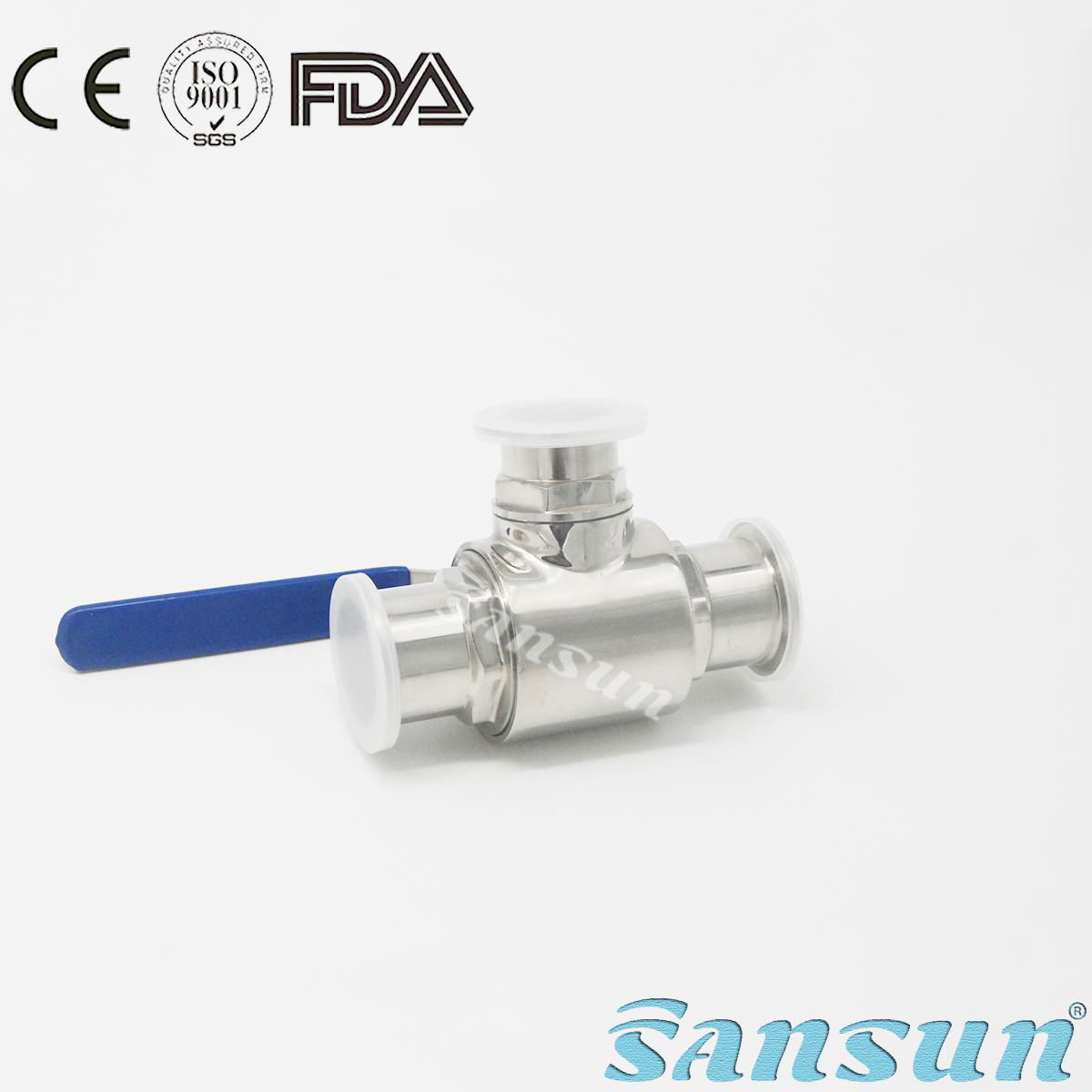 Food grade manual ball valve 304/316 stainless steel 3 way ball valve