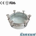 Food grade stainless steel pressuer manway ss316l manway with sight glass