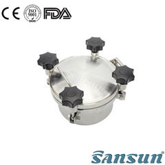 Sanitary pressure manway stainless stell round pressure manhole cover