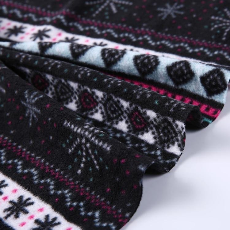 Cheap price 100% polyester scarf printed micro blizzard fleece fabric  2