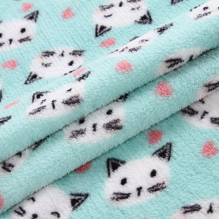 High quality 100% polyester material custom print fleece fabric knit for blanket 3