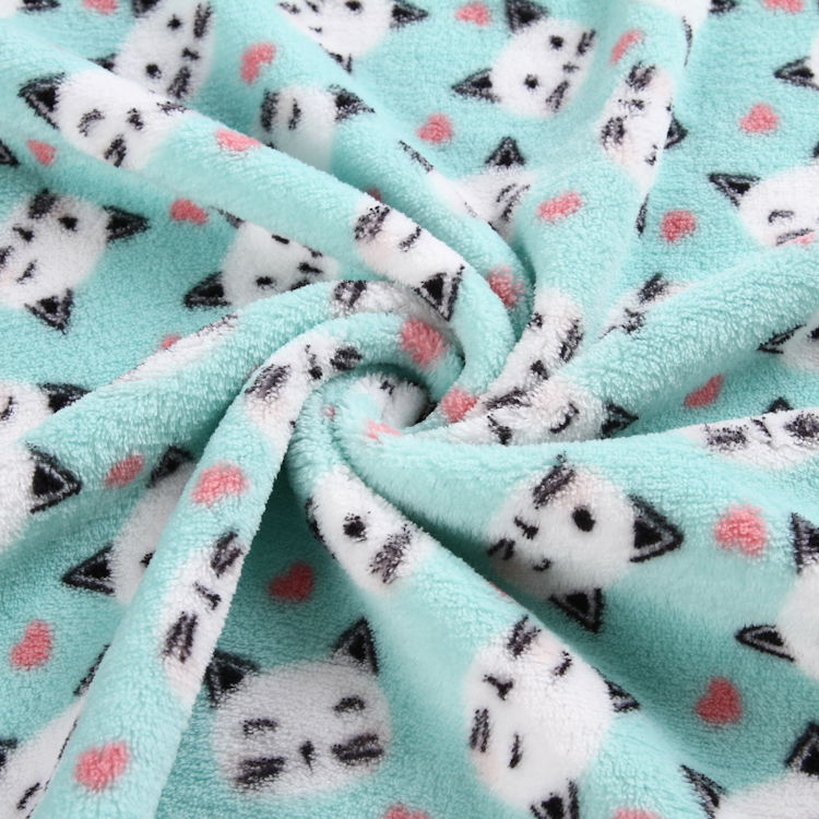 High quality 100% polyester material custom print fleece fabric knit for blanket 4