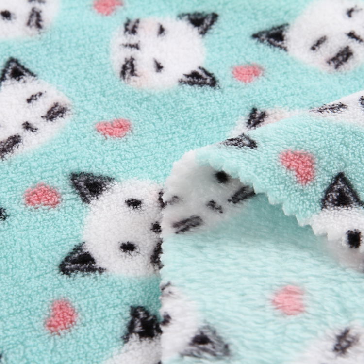 High quality 100% polyester material custom print fleece fabric knit for blanket 5