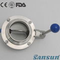 Stainless Steel Sanitary Muti-Position Manual Weld Butterfly Valve 1