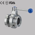 Hygienic Manual Nut Male Sanitary Butterfly Valve Stainless Steel