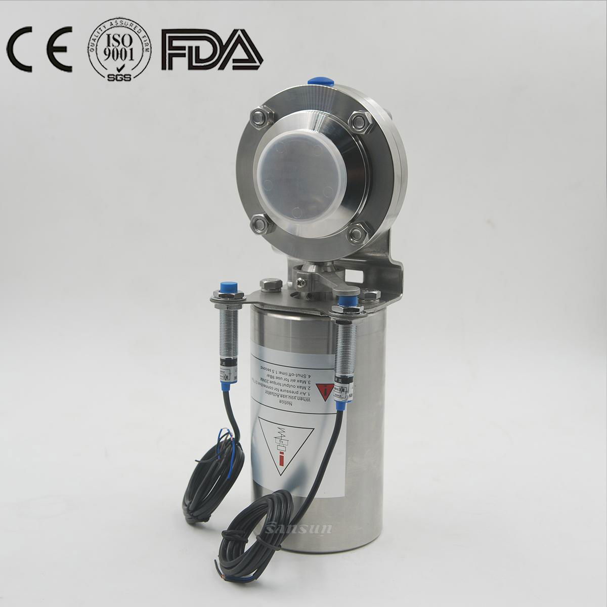 Sanitary Stainless Steel Food Grade Hygienic Pneumatic Welded Butterfly Control  4