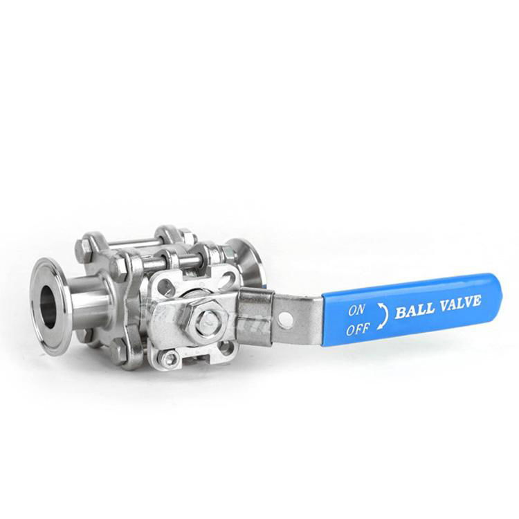 Sanitary Stainless Steel Manual Hygienic 3 PCS Non Retention Ball Valve 2