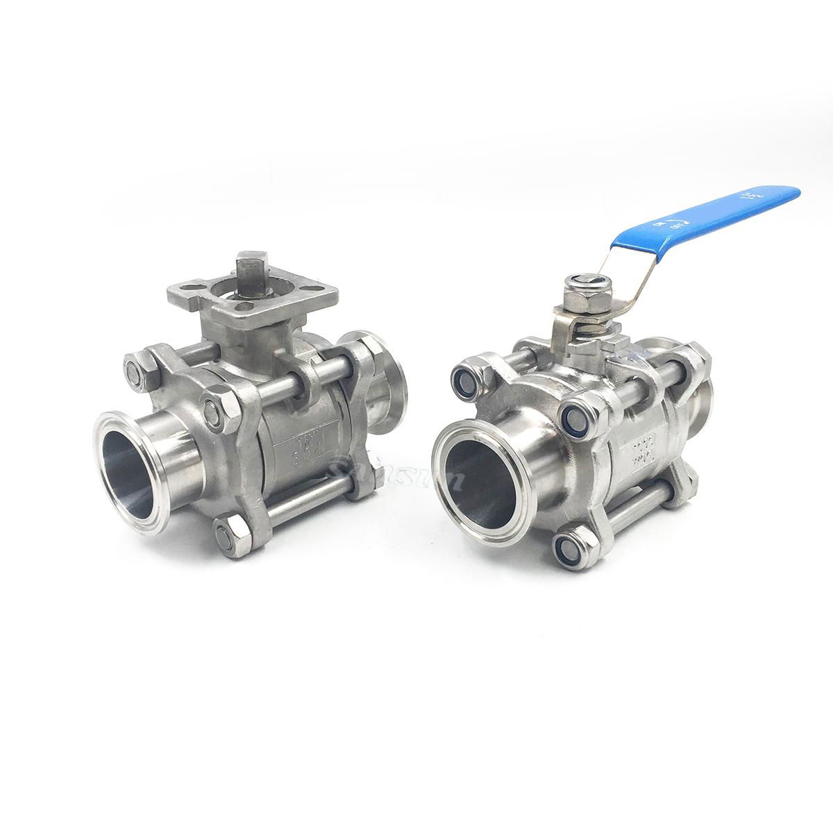 Sanitary Stainless Steel Manual Hygienic 3 PCS Non Retention Ball Valve 3