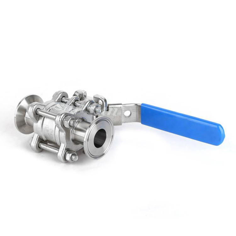 Sanitary Stainless Steel Manual Hygienic 3 PCS Non Retention Ball Valve 5