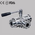 Sanitery Stainless Steel Food Grade Hygienic Manual Clamped 3 Way Ball Valve