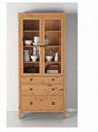 Solid wood bookcase Dust proof glass shelf floor cypress with door shelf free co 1