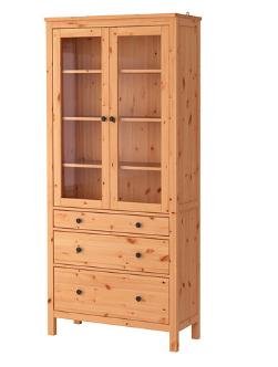 Solid wood bookcase Dust proof glass shelf floor cypress with door shelf free co 3