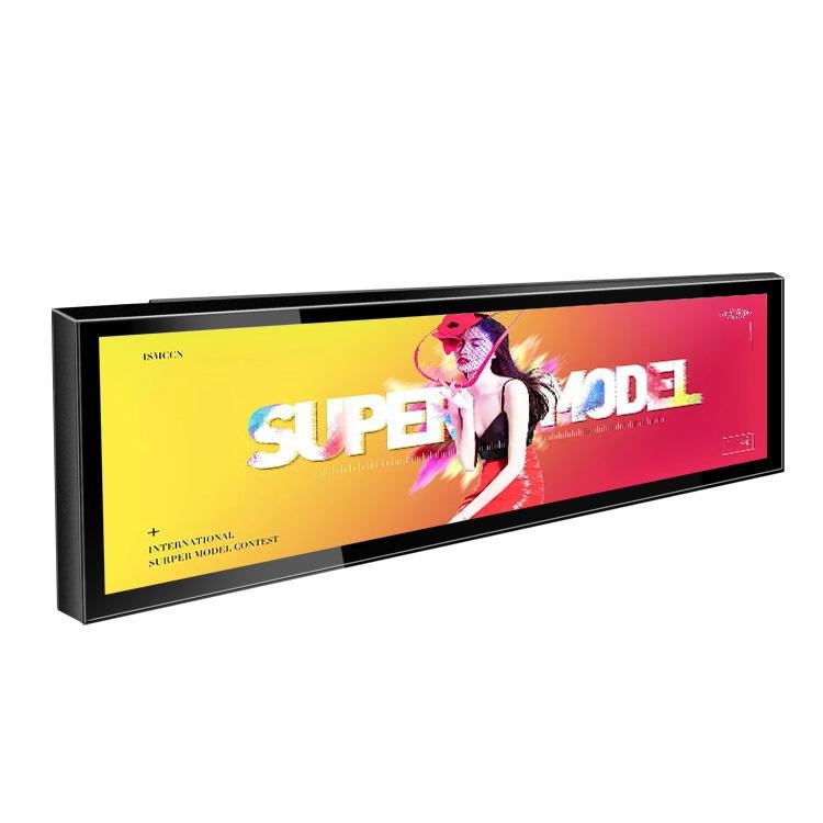 Customized 27 28 inch Stretched Bar shelf edge stretched digital signage Lcd dis 4