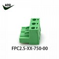 AOSI Connector Green PCB plastic plug-in pl   able terminals block connectors 3