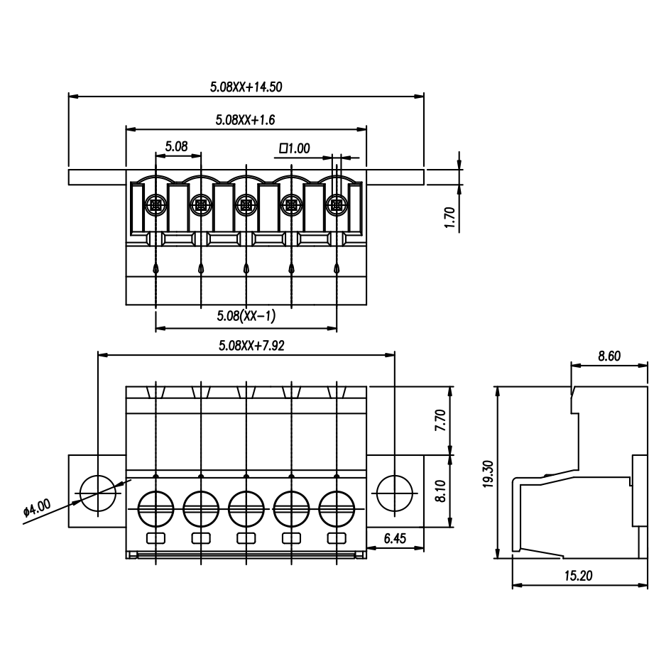 AOSI 5.08MM Pl able Terminal Blocks Connector KF2EDGKR Female and Male