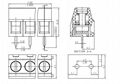 Aosi Terminal Block Brass 5.08mm Spacing PA66 300V 10A M2.5  3