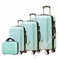 Hot Sale Hard Shell President Trolley Bag Colorful L   age Travel Set 4