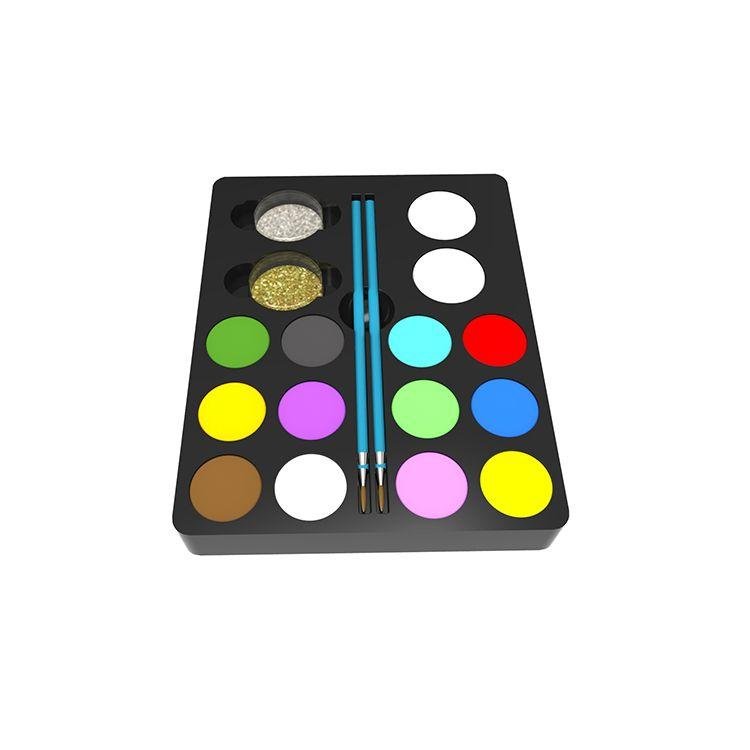 ES-PO-009 12 Customized Color and 2 Brushes 2 Glitter 2 Sponges