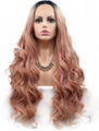 Long curling women front lace wigs